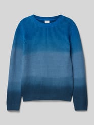 Regular Fit Strickpullover aus reiner Baumwolle mit Farbverlauf von s.Oliver RED LABEL Blau - 44