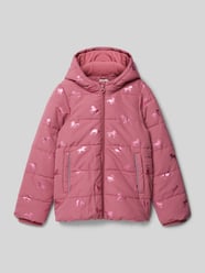 Loose Fit Steppjacke mit schimmerndem Print und Fleecefutter von s.Oliver RED LABEL Pink - 6