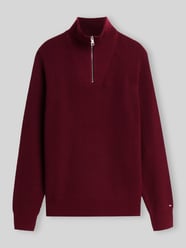 Regular Fit Troyer mit Woll-Baumwoll-Anteil von Tommy Hilfiger Bordeaux - 2
