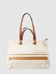 Shopper van canvas, model 'Ella'  van Tom Tailor Wit - 11