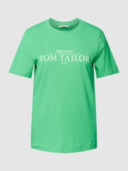 T-Shirt mit Logo-Print Modell 'LOGO T-SHIRT' von Tom Tailor Denim Grün - 40
