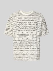 T-Shirt mit geripptem Rundhalsausschnitt von MCNEAL Beige - 25