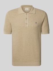 Regular Fit Poloshirt mit Label-Stitching von GANT Beige - 47