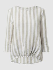 Blouseshirt van linnen met streepmotief van Christian Berg Woman Groen - 31