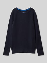 Sweter z dzianiny z okrągłym dekoltem model ‘PANNEL’ od Jack & Jones - 12