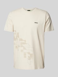 T-Shirt mit Label-Print von BOSS Green Beige - 10