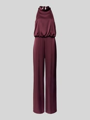Regular Fit Jumpsuit mit Strukturmuster von V by Vera Mont Bordeaux - 15