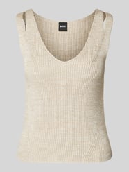 Stricktop mit Cut Outs Modell 'Flani' von BOSS Beige - 5