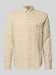 Regular fit linnen overhemd met katoen Model 'GINGHAM' van GANT Beige - 15