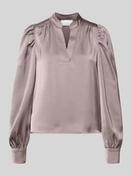 Blouseshirt met V-hals, model 'Rosslyn' van Neo Noir Beige - 2