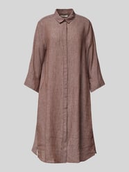 Knielanges Hemdblusenkleid aus Leinen mit 3/4-Arm Modell 'GRACY' von 0039 Italy - 2