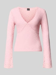Longsleeve mit V-Ausschnitt von Gina Tricot Pink - 46