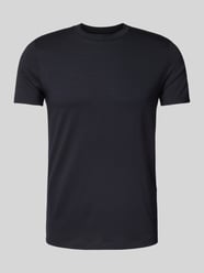 T-Shirt mit geripptem Rundhalsausschnitt von Emporio Armani Blau - 42