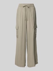 Wide leg cargobroek met elastische band van Jake*s Casual Beige - 1