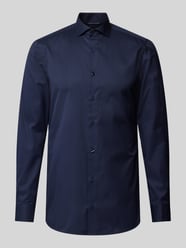 Slim Fit Businesshemd aus Twill von Eterna Blau - 11