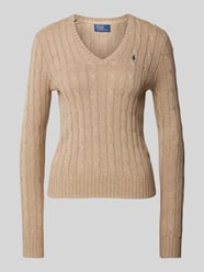 Strickpullover mit Zopfmuster Modell 'KIMBERLY' von Polo Ralph Lauren Braun - 5