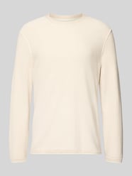 Regular Fit Strickpullover aus Baumwoll-Viskose-Leinen-Mix von Marc O'Polo Beige - 13