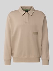 Relaxed Fit Sweatshirt aus Baumwoll-Mix Modell 'SW_Placket Polo' von BOSS Green Beige - 16
