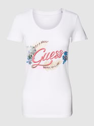 T-Shirt mit Label-Stitching von Guess Weiß - 26