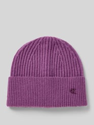 Beanie van lamswolmix met labelapplicatie van CK Calvin Klein - 6