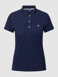 Poloshirt mit Label-Stitching Modell 'BASIC POLO' von Gant Blau - 4