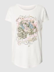 T-shirt z nadrukiem z motywem model ‘WOOP SKULL FLOWER’ od Zadig & Voltaire Biały - 5