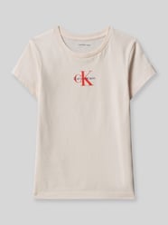 męski t-shirt o kroju regular fit z czystej bawełny od Calvin Klein Jeans Fuksjowy - 2