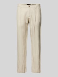 Tapered linnen broek met bandplooi, model 'OSBY JOGGER' van Marc O'Polo Beige - 40