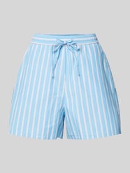 Loose Fit Shorts mit Streifenmuster von Marc O'Polo Denim Blau - 5