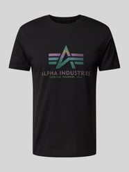 T-Shirt mit Label-Print Modell 'Rainbow' von Alpha Industries Schwarz - 31