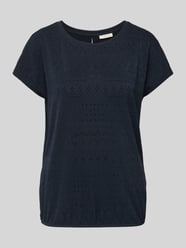 T-shirt o luźnym kroju z ażurowej dzianiny od Tom Tailor - 24