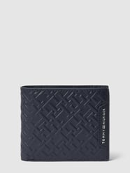 Portemonnaie aus Leder mit Allover-Logo von Tommy Hilfiger Blau - 2