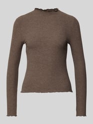 Comfort Fit Langarmshirt mit Viskose-Anteil Modell 'EMMA' von Only Beige - 23