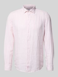 Slim Fit Business-Hemd aus Leinen mit Kentkragen von SEIDENSTICKER Pink - 7