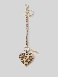 Schlüsselanhänger in Allover-Animal-Print Modell 'Heart' von Hey Marly Beige - 10
