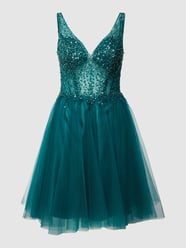 Cocktailkleid mit Tüll und Herz-Ausschnitt von Laona Grün - 41