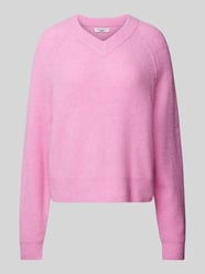 Gebreide pullover met ribboorden van Marc O'Polo Denim Roze - 46