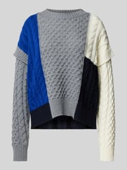 Gebreide pullover van scheerwol, model 'MESTRE' van Weekend Max Mara Grijs / zwart - 47