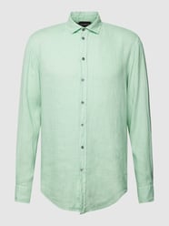 Linnen overhemd met haaikraag van Emporio Armani Groen - 13