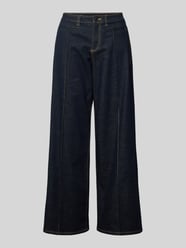 Wide Leg Jeans mit Kontrastnähten von comma Blau - 29