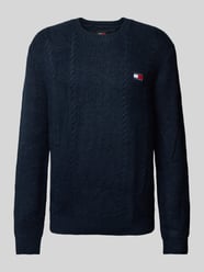 Strickpullover mit Zopfmuster Modell 'SLIM CABLE' von Tommy Jeans Blau - 39