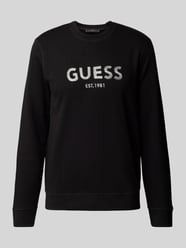 Sweatshirt mit Label-Stitching Modell 'BOX' von Guess Schwarz - 3