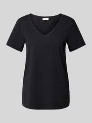 T-Shirt mit V-Ausschnitt von s.Oliver RED LABEL Schwarz - 43