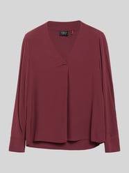 Longline Langarmbluse mit Falten-Detail von s.Oliver BLACK LABEL Bordeaux - 22