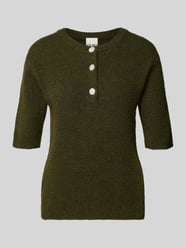 sweter z dzianiny o kroju regular fit z listwą guzikową model 'FANTIA' od ICHI - 25