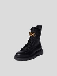 Schnürboots mit Stickereien von Bally Grau / Schwarz - 5