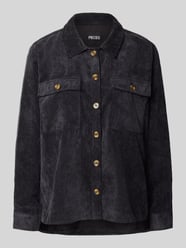 Loose fit overhemdblouse in ribcordlook, model 'EFFI' van Pieces - 14