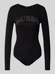 Body mit Label-Strasssteinbesatz Modell 'ALEXANDRA' von Guess Schwarz - 6