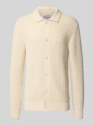 Strickjacke mit Strukturmuster und Polokragen von JAKE*S STUDIO MEN - 41