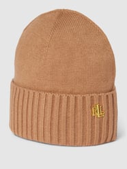 Czapka beanie z detalem z logo od Lauren Ralph Lauren Brązowy - 21